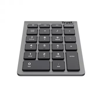Teclado numérico TRUST Xalas 22 teclas RF Wireless interruptores de tijera para portátil/PC, plata, 94 g