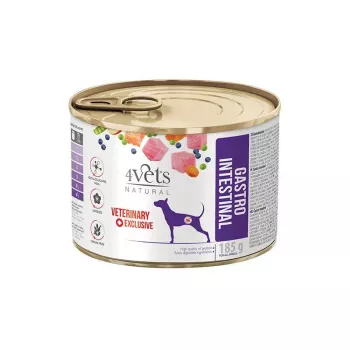Comida húmeda para perros en lata 4vets Natural Gastro Intestinal 185 g — pavo, sin cereales, para perros adultos