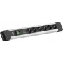 Regleta de enchufes Bachmann CONNECTUS con 6 tomas CEE 7/3, 1 protección contra sobretensiones SPD-Plus, 1 interruptor, cable de 2,0 m