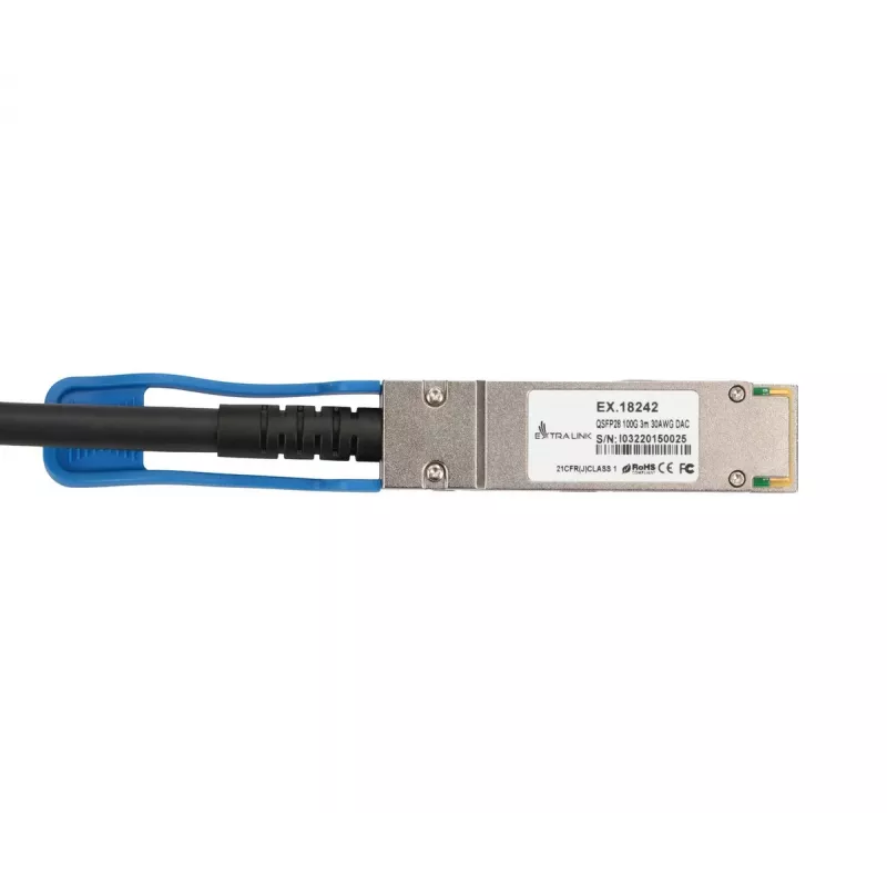 Cable DAC QSFP28 Extralink 100G 3M 30AWG pasivo módulo transceptor de red