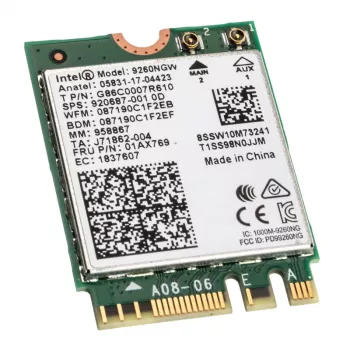 Intel Wireless-AC 9260 - adaptador de red - M.2 2230 - 802.11b, 802.11a, 802.11g, 802.11n, 802.11ac, Bluetooth 5.0