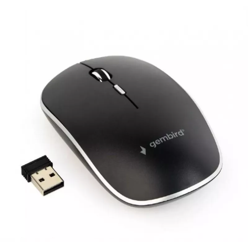 Ratón USB OPTICAL WRL Negro/SILENT MUSW-4BS-01 GEMBIRD