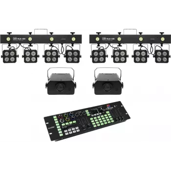 Set de luces EUROLITE KLS-180 LED 2x + WF-40 LED 2x con controlador DMX