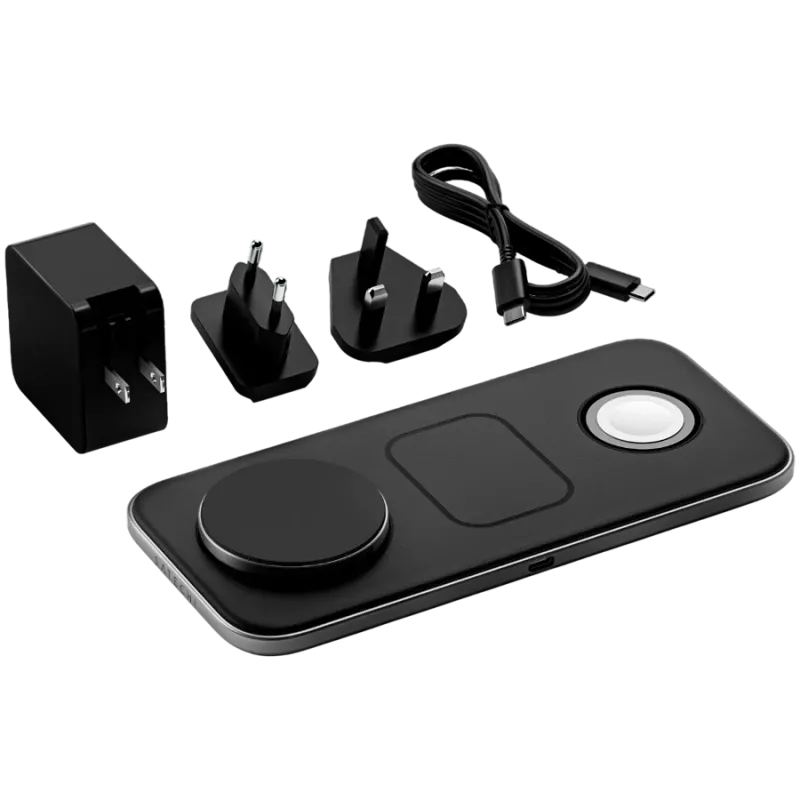 SATECHI Qi2 Trio Base de carga inalámbrica - con conectores Type-A, C, G