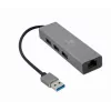 Gembird A-AMU3-LAN-01 adaptador USB-A a Gigabit LAN con hub USB 3.0 de 3 puertos, negro