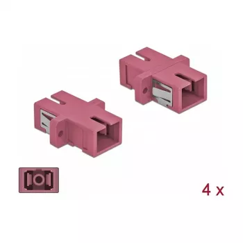 DeLOCK conector de fibra óptica SC conector hembra-conector hembra DELOCK 85995, violeta, pack de 4