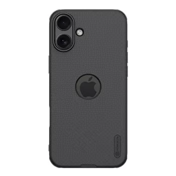 Funda protectora Nillkin para iPhone 16 Plus Super Frosted Pro — negra, carcasa rígida delgada