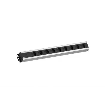 Alargador eléctrico Bachmann 300.001 2 m 9 tomas AC, interior, negro, gris