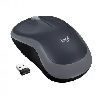 Logitech M185 ratón óptico inalámbrico ambidiestro gris 910-002238