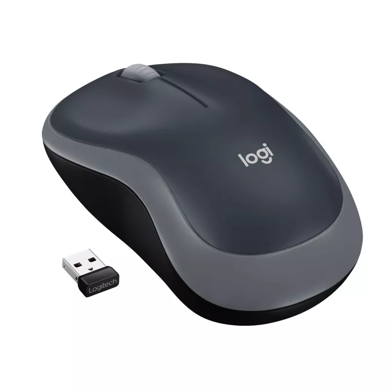 Logitech M185 ratón óptico inalámbrico ambidiestro gris 910-002238