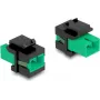 Módulo Keystone DELOCK 87121 — adaptador SC, diseño plano, verde/negro, 16,5 × 27,4 × 21,9 mm