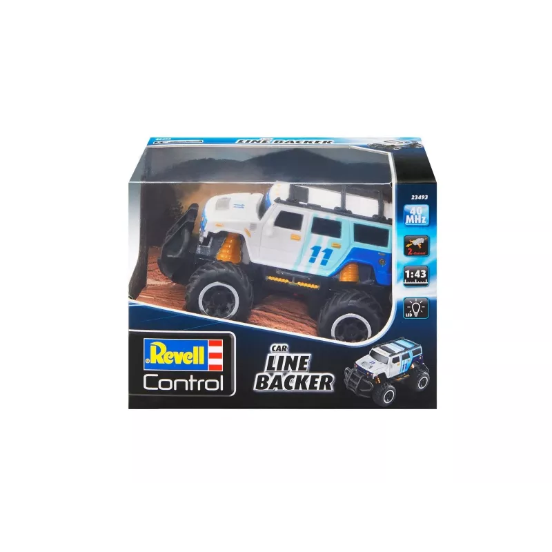 Coche Revell Line Backer de REVELL — recomendado a partir de 6 años, colores: negro, azul, blanco