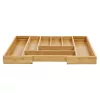 Organizador de cajón de cubiertos GreenBlue GB379, bandeja de bambú con compartimentos, acabado natural