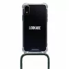 Collar para teléfono Lookabe loo014 para iPhone XR – funda protectora dorada y verde con correa