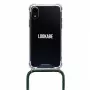 Collar para teléfono Lookabe loo014 para iPhone XR – funda protectora dorada y verde con correa
