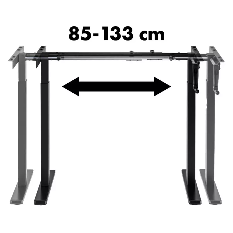 Escritorio Maclean, regulación manual de altura, sin tablero, para trabajar de pie y sentado, máx. 60 kg, altura máx. 120 cm, MC-790NB