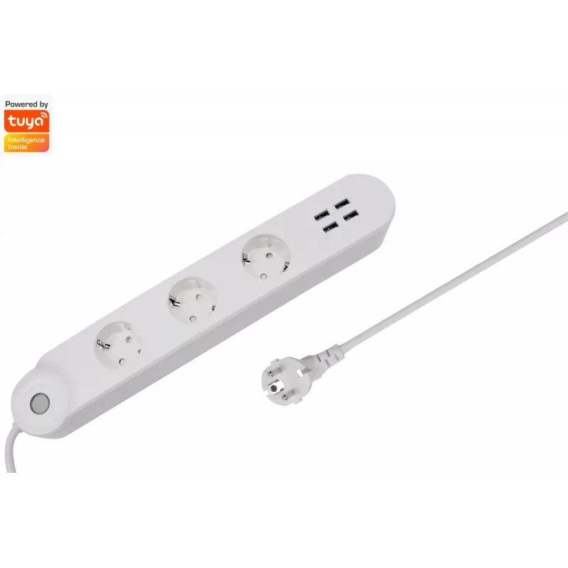 Regleta inteligente Denver SHP-300U 3 tomas AC tipo E 4 blanco