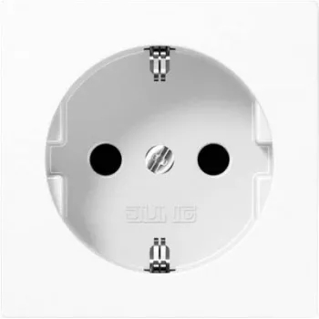 Toma de corriente CEE 7/3 Jung A 1520 KI WW, blanco, duroplast, 250 V, 16 A, 55×55 mm
