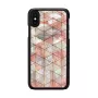 Funda protectora iKins para iPhone XS / iPhone X, estampado rombos, negra