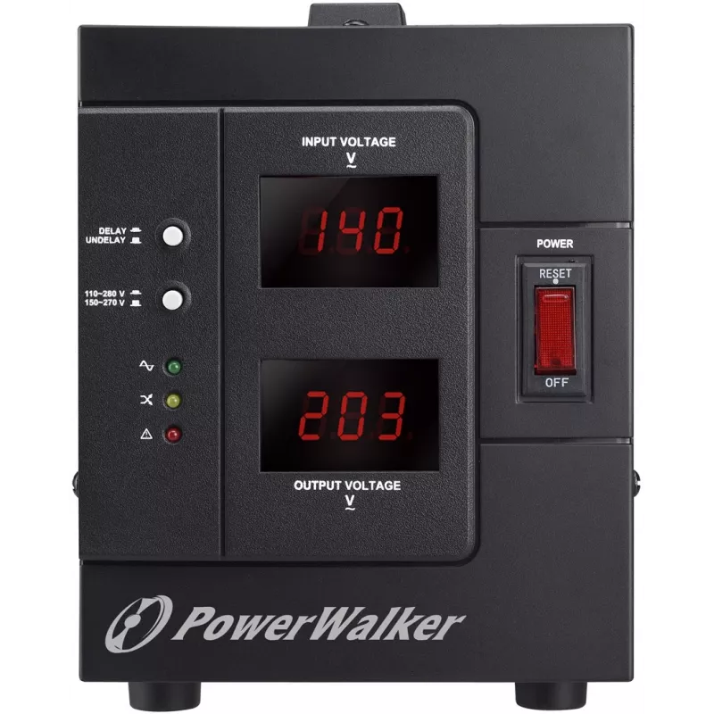 PowerWalker AVR 2000 SIV FR regulador de tensión 2 salidas AC 110 - 280 V negro