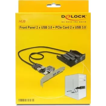 Delock Panel frontal 2 x USB 3.0 + Tarjeta PCI Express 2 x USB 3.0 (61893)