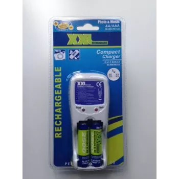 Cargador de baterías 2 o 4 AAA/AA con 2x AA incluidas