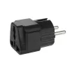 Maclean MCE155 adaptador de enchufe universal, toma UK a enchufe EU, negro