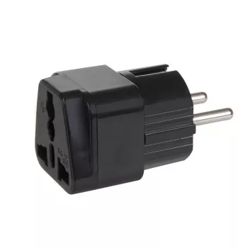 Adaptador de enchufe Maclean MCE155 NEMA 5-15P Type E FR negro