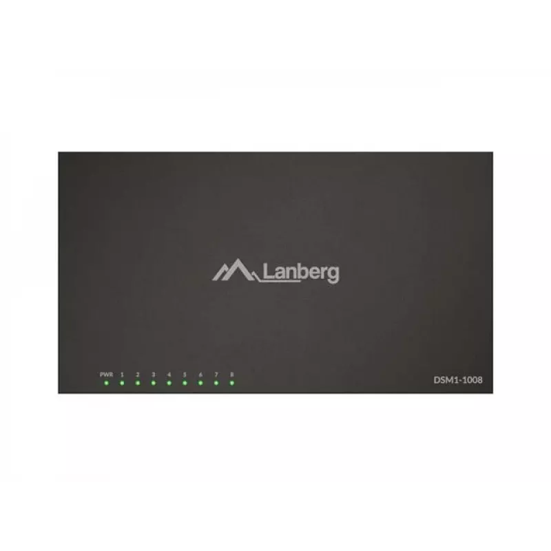 Switch de red LANBERG DSM1-1008 8x 1 Gb/s no gestionado Gigabit Ethernet de sobremesa 12V carcasa metálica