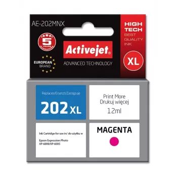 Activejet AE-202MNX tinta (sustituto de Epson 202XL H34010; Supreme; 12 ml; magenta)