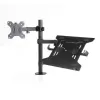 Soporte de escritorio ART L-24 para monitor LED/LCD de 13-32" + portátil de 10-15,6", VESA 75x75/100x100, negro