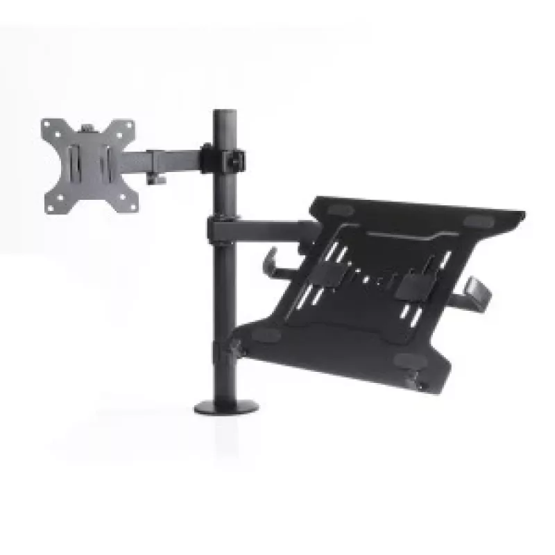 Soporte de escritorio ART L-24 para monitor LED/LCD de 13-32" + portátil de 10-15,6", VESA 75x75/100x100, negro