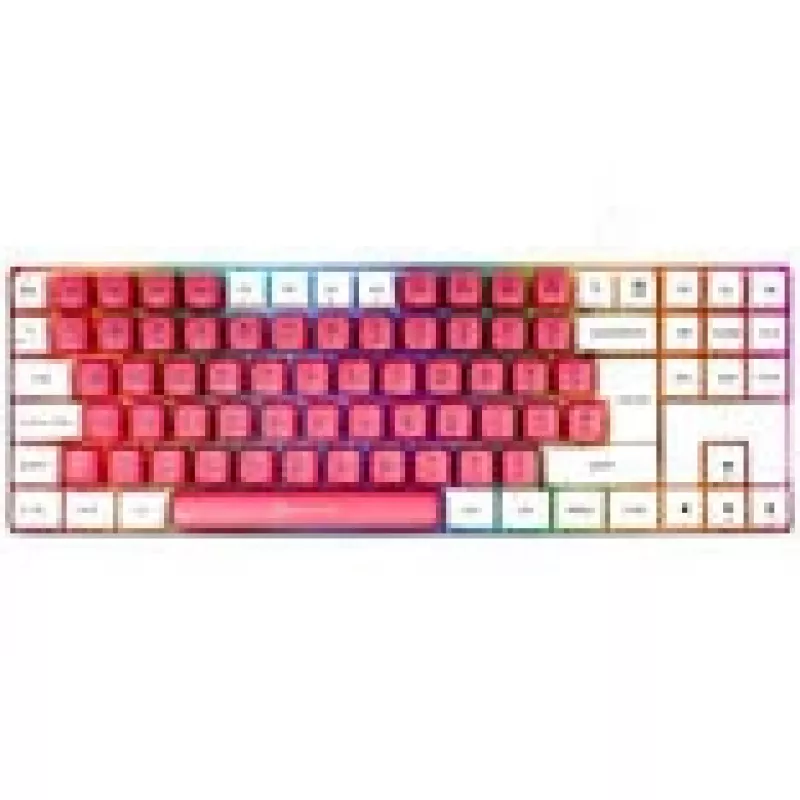 Teclado gaming mecánico GAMIAC TKL90G con interruptores Kailh Red, Tenkeyless, Blanco/Rojo