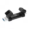 Memoria USB Silicon Power DS72 1 TB, USB 3.2 Gen 2 Type-A / Type-C, carcasa de aluminio y goma, negro