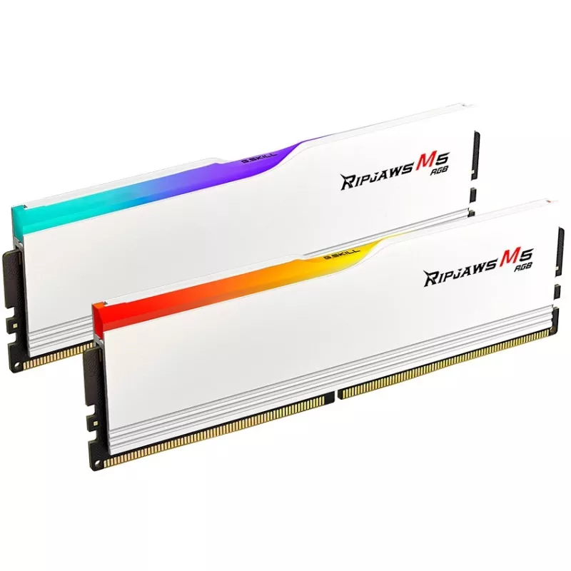 DIMM 32 GB DDR5-6000 (2x 16 GB) Dual-Kit, memoria blanca, F5-6000J3636F16GX2-RM5RW, Ripjaws M5, INTEL XMP