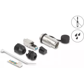 Delock 67065 conector modular RJ45, confeccionable en campo, Cat.6A