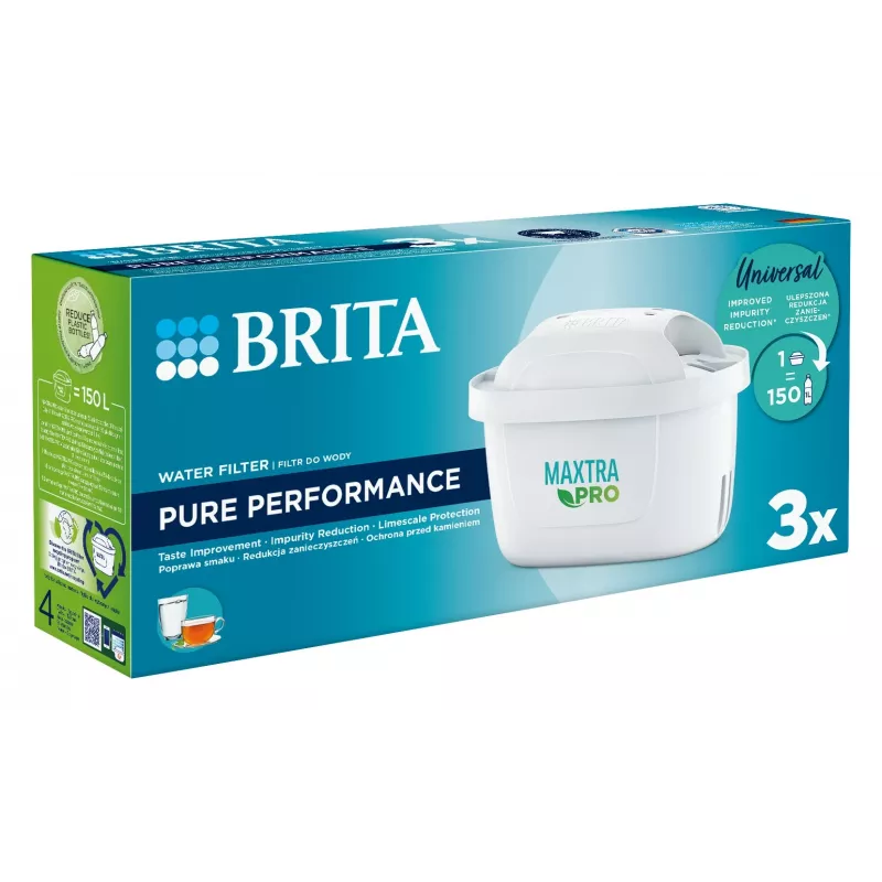 Cartucho de filtro de agua BRITA Maxtra+ Pure Performance, tecnopolímero, capacidad 150 L, 3 uds.