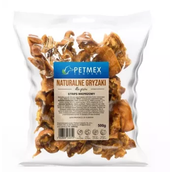 Snacks masticables para perros PETMEX tiras de cerdo 500 g — snacks masticables naturales de cerdo para perros adultos, higiene dental, aptos para todas las razas