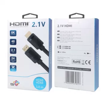 Cable HDMI v 2.1 Premium 3 m 8K Negro Diseñado para gamers