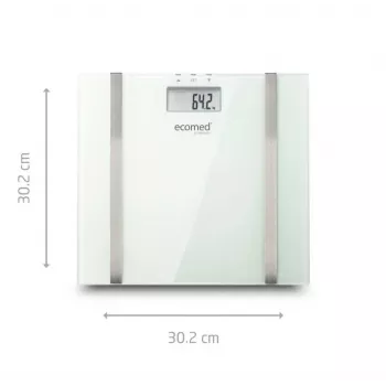Báscula de baño electrónica Ecomed BS-70E, rectangular, blanca