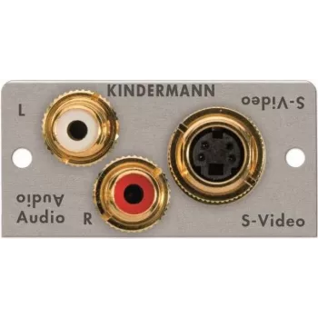 Módulo de placa frontal empotrable Kindermann 7444-531 — 2x RCA y conector mini-DIN de 4 polos