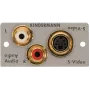 Módulo de placa frontal empotrable Kindermann 7444-531 — 2x RCA y conector mini-DIN de 4 polos