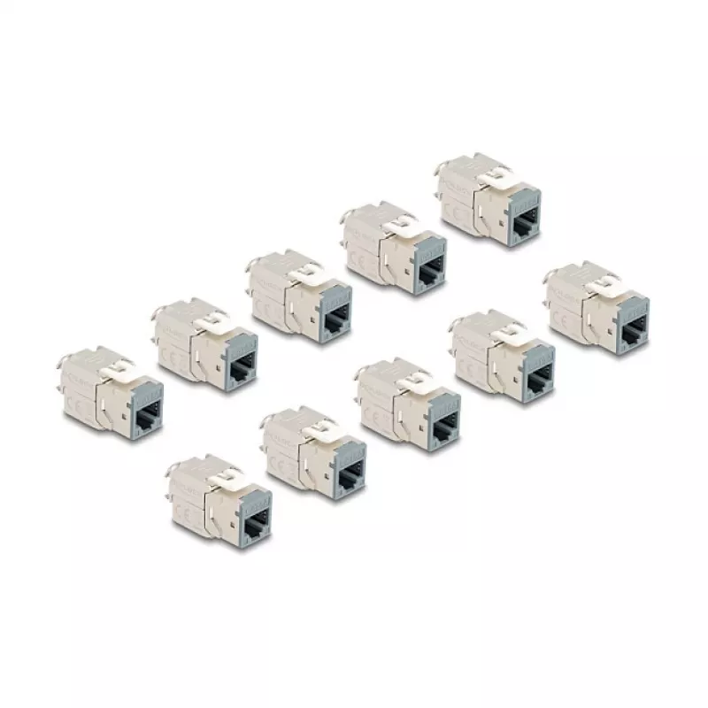 DeLOCK módulo Keystone 88120 plano RJ-45 gris 10 uds.