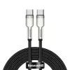 Cable USB‑C a USB‑C Baseus Cafule Metal — 2 m, 100W de potencia de carga, USB 2.0 (480 Mbit/s), contactos galvanizados, negro