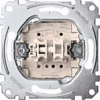 Interruptor basculante Merten MEG3715-0000, 1 polo, metallic, 250 V AC, 10 A