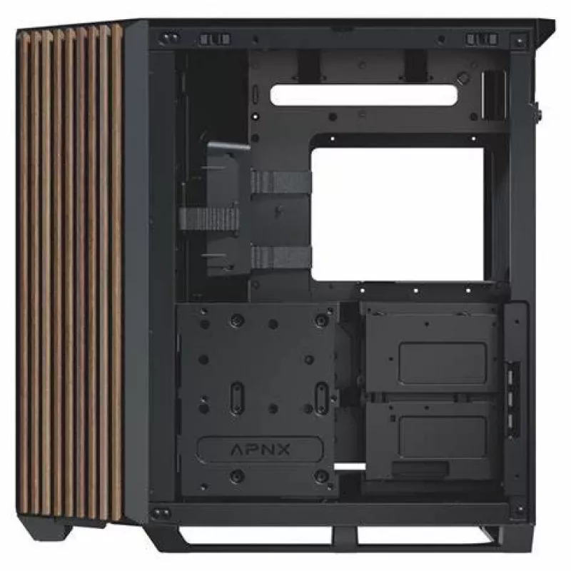 APNX V1-W-BK-v1 torre Midi negra, madera