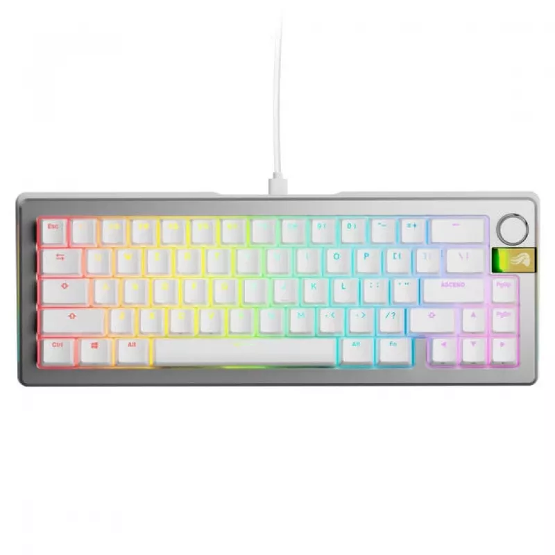 Teclado gaming mecánico GLORIOUS GMMK 3 Pro 65% Pre-Built ANSI US con switches Fox HE, plata