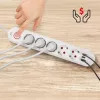 Regleta MACLEAN MCE395 W — 5 tomas de corriente, 3×USB A, 110–240 V AC, 2,1 A USB, máx. 2500 W, blanca, cable de 1,5 m