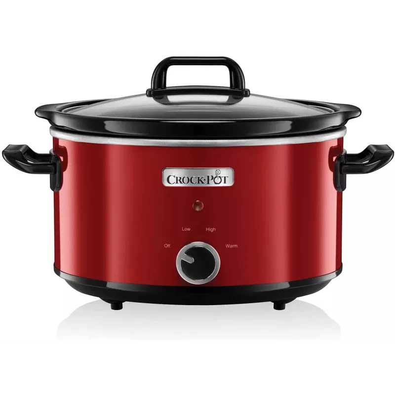 Olla de cocción lenta Crock-Pot SCV400RD 3,5 L olla de cerámica extraíble, tapa de cristal, 2 niveles de calor