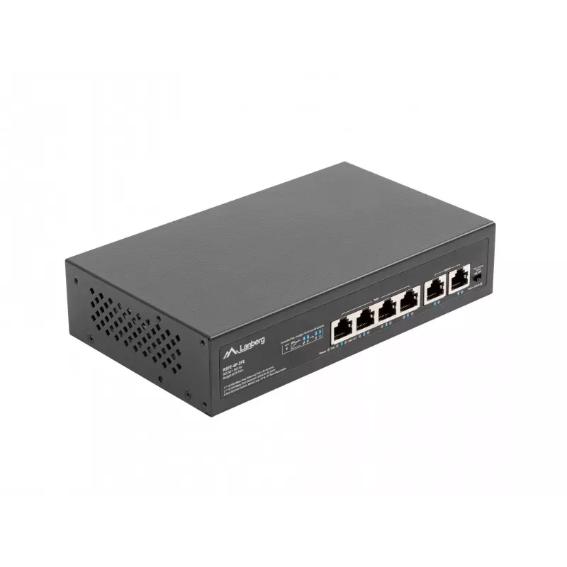 Switch Lanberg PoE+ rack 10/19 RSFE-4P-2FE-60